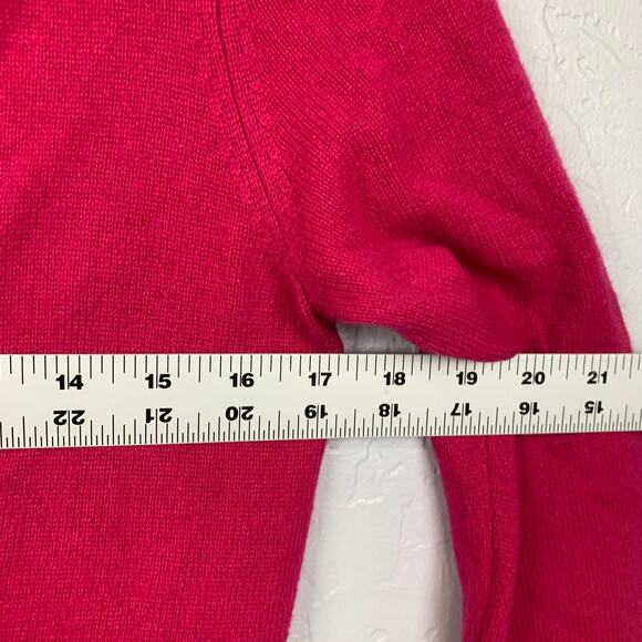 Just Cashmere by Forte Cardigan Womens Small Pink V-Neck Button Up Sweater - Picture 6 of 11